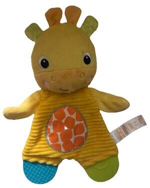 Dunoy Studios Giraffe Baby Teether Plush Yellow Sensory Lovey Toy